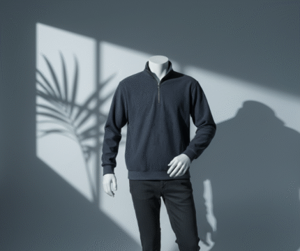 تيشرت لقيا نص سوستة سادة رمادي